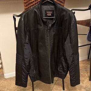 Black Leather Roadster Jacket